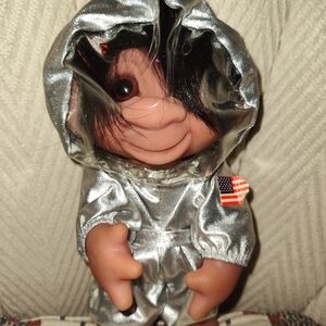 Silver Hooded Doll with American Flag Detail